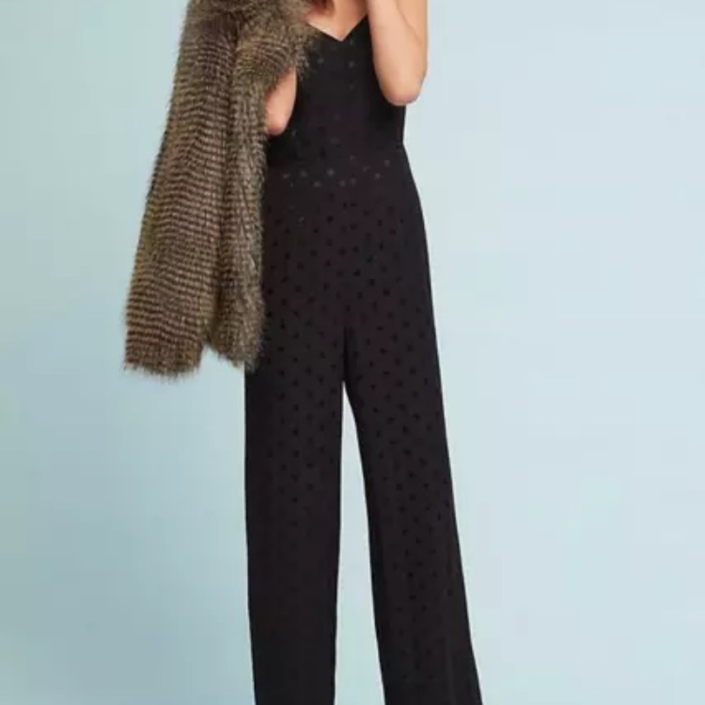 ⚫️🖤Anthropologie Black Polkadot Jumpsuit 🖤⚫️